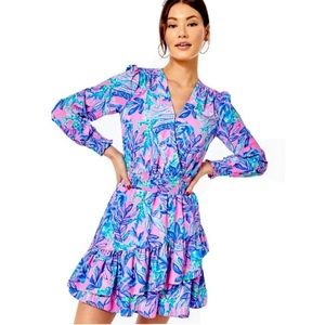 Lilly Pulitzer Pink and Blue Long Sleeve Dress